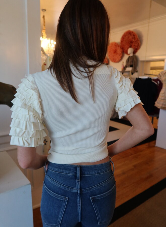 Ulla Johnson- Kassia Puff Sleeve Top- Cowrie