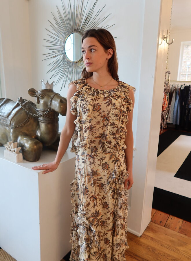 Ulla Johnson- Adele Cascading Ruffle Skirt- Cameo