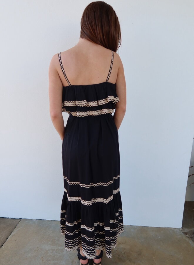 Ulla Johnson- Lucian Waist Tie Long Dress- Noir