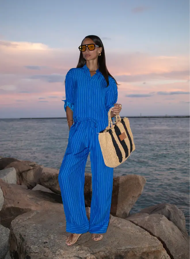 Karina Grimaldi- Kaia Shirt- Royal Stripe