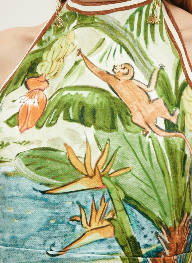 Alemais- TOUCAN TANGO HALTER MINI DRESS