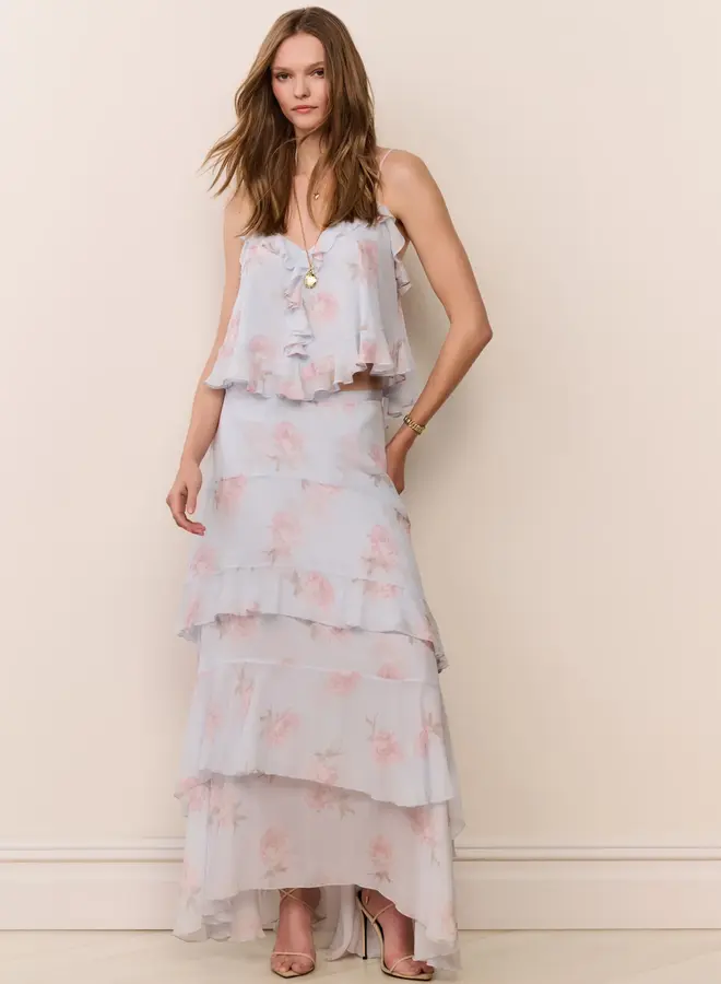 Love Shack Fancy- Soleia Skirt- Blue Roan