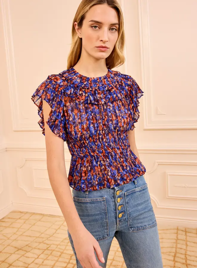 Ulla Johnson- Athene Short Sleeve Top- Violet