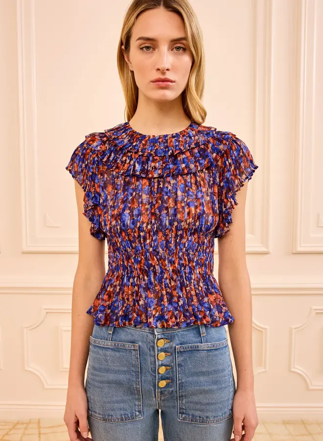Ulla Johnson- Athene Short Sleeve Top- Violet