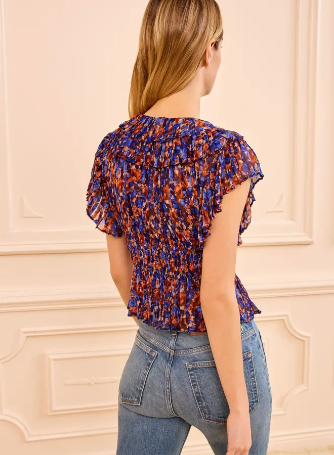 Ulla Johnson- Athene Short Sleeve Top- Violet