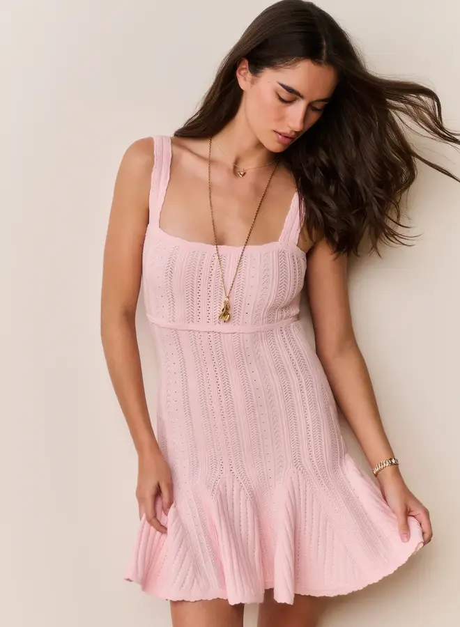 Love Shack Fancy- Tabatha Dress- Peach Sorbet