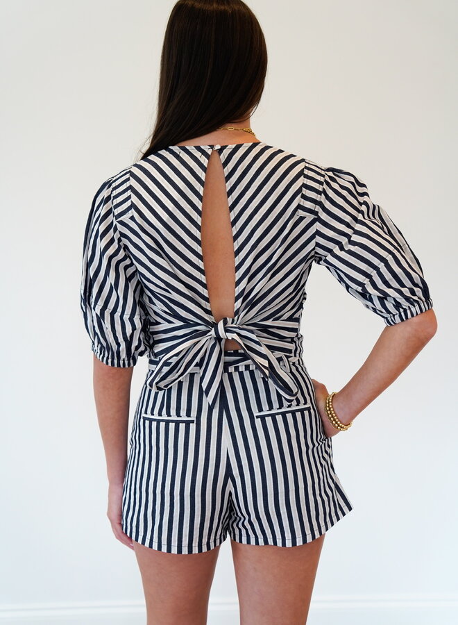 SHUG- Sydney Short- Navy Stripe