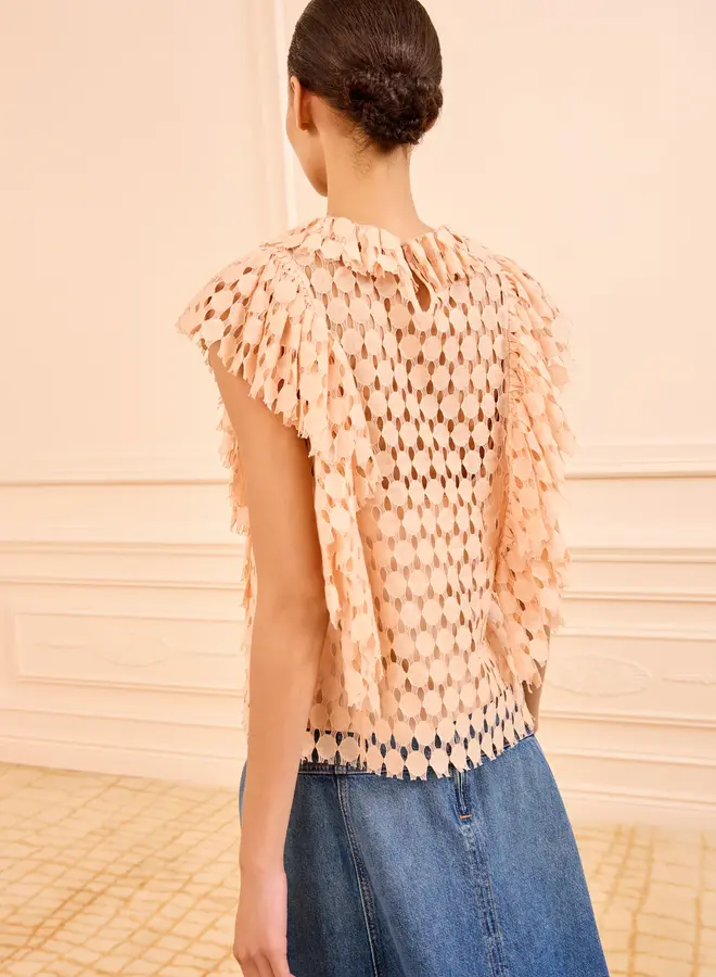 Ulla Johnson- Daevy Lace SS Top- Blush