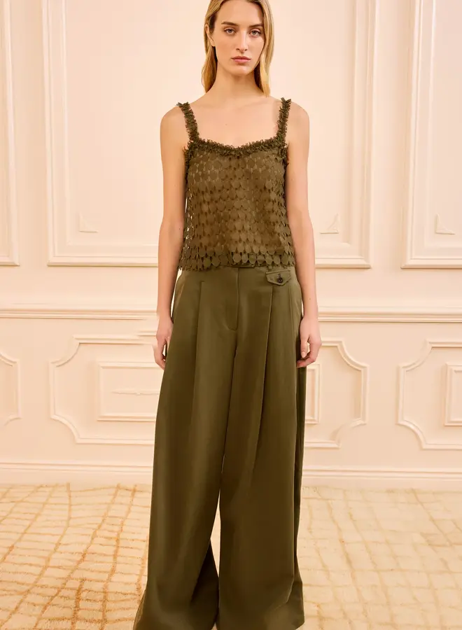 Ulla Johnson- Francoise Lace Tank Top- Pine