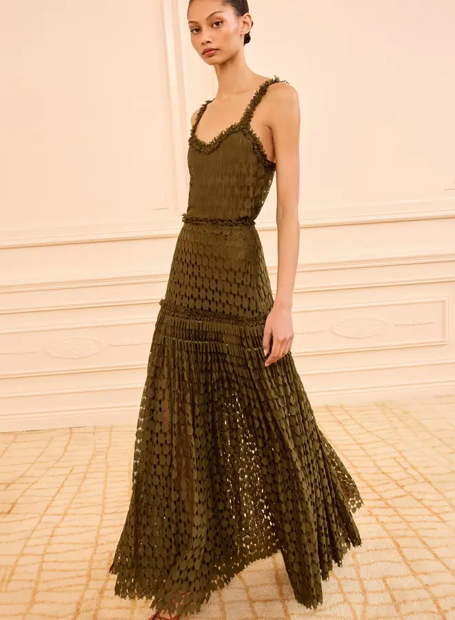 Ulla Johnson- Aris Lace Maxi Skirt- Pine