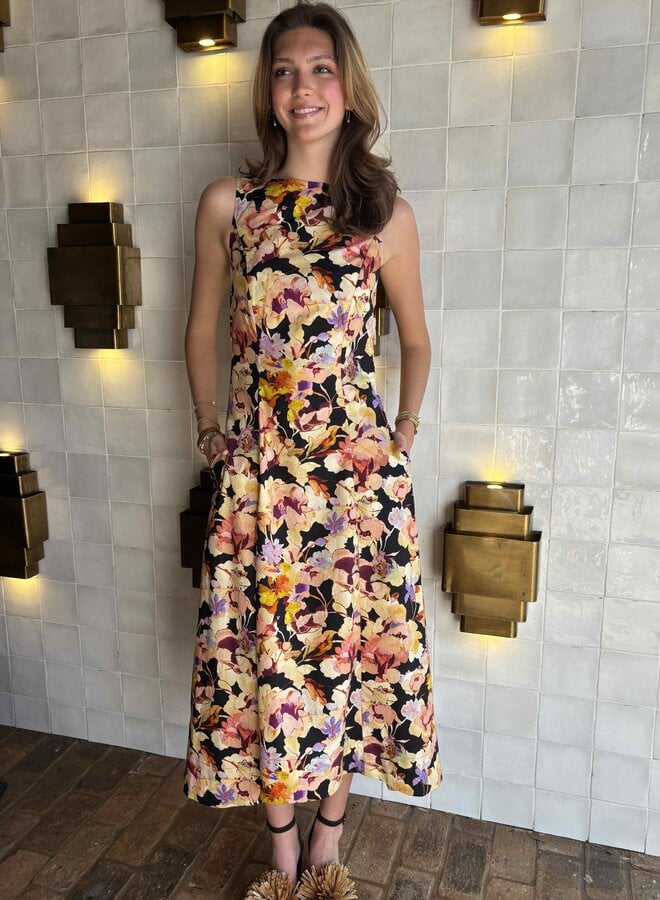 Ulla Johnson- Georgia Cotton Midi Dress- Night Bloom