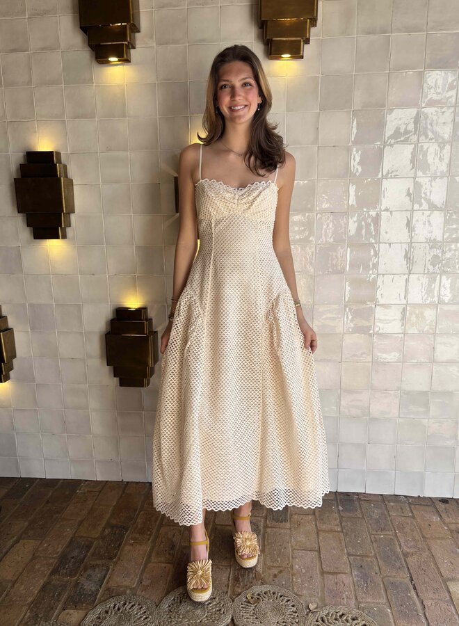 Ulla Johnson- Isotta Eyelet Cotton Dress- Cowrie