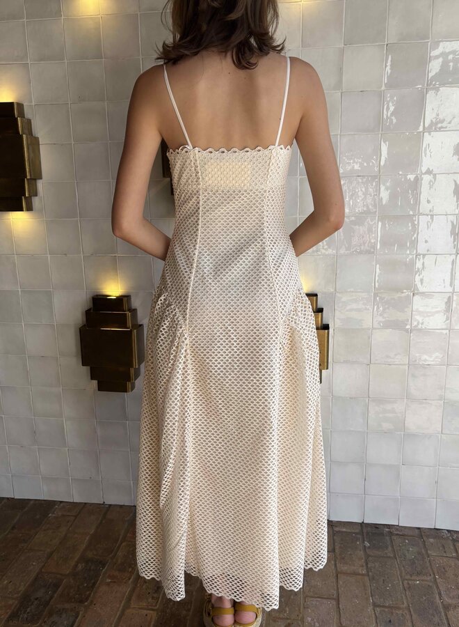 Ulla Johnson- Isotta Eyelet Cotton Dress- Cowrie