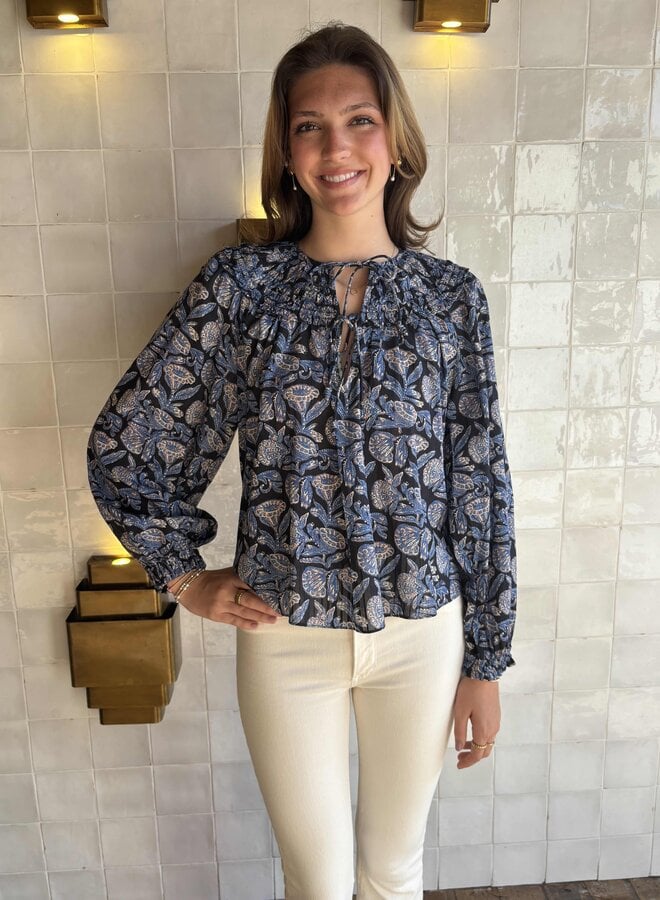 Ulla Johnson- Florelle Long Sleeve Cotton Blouse- Zinnia