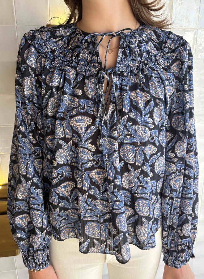 Ulla Johnson- Florelle Long Sleeve Cotton Blouse- Zinnia