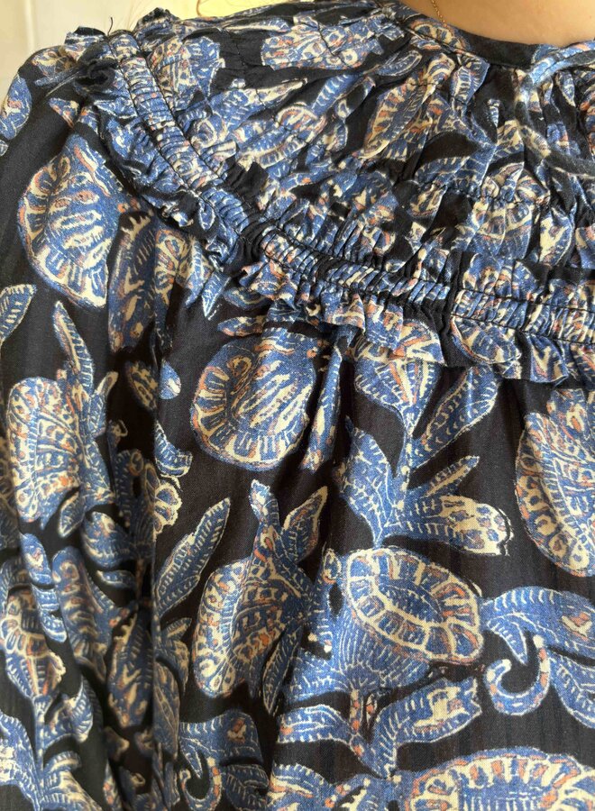 Ulla Johnson- Florelle Long Sleeve Cotton Blouse- Zinnia