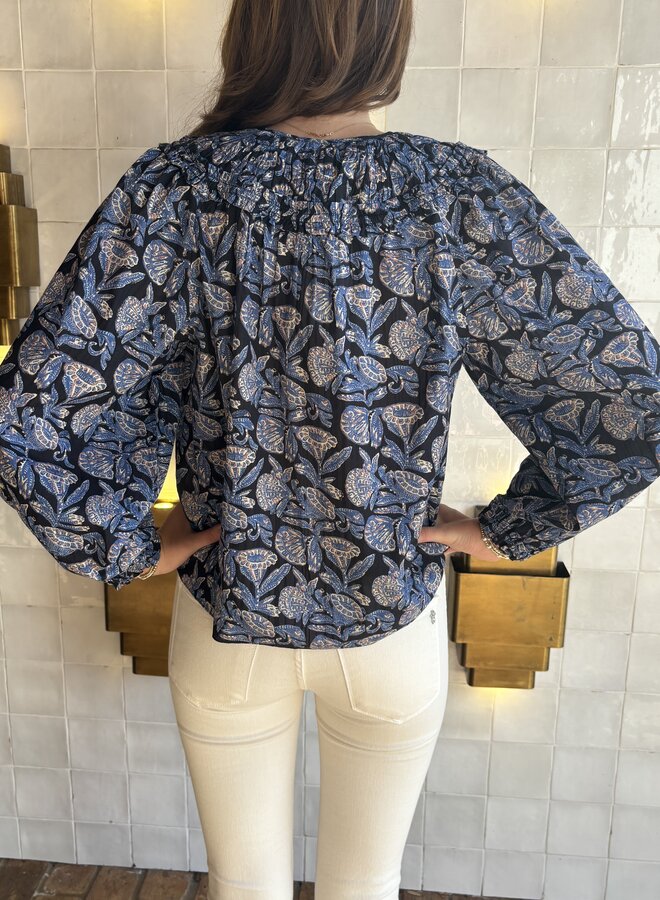 Ulla Johnson- Florelle Long Sleeve Cotton Blouse- Zinnia