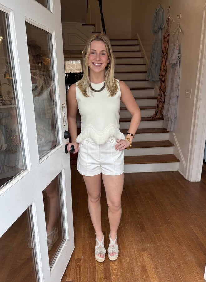 Ulla Johnson- Koa Top w/ fringe- Cowrie