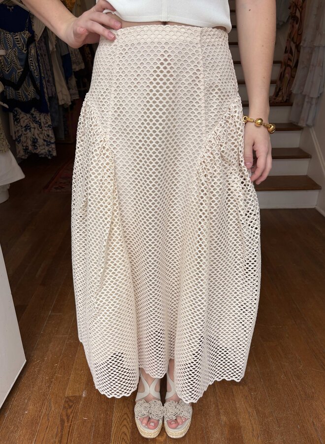 Ulla Johnson- Faun Eyelet Cotton Skirt- Cowrie