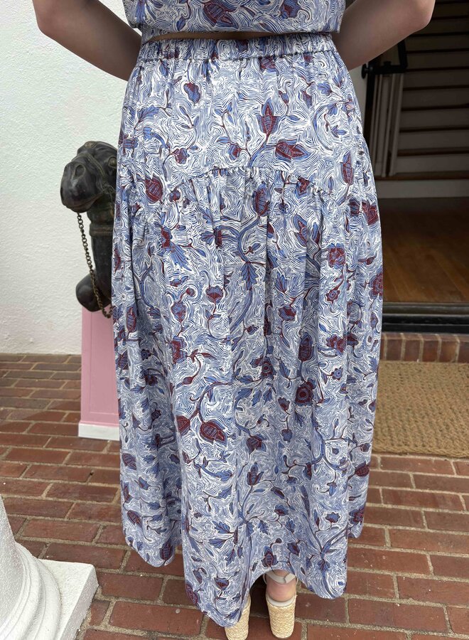 Ulla Johnson- Rosen Cotton Midi Skirt- Gardenia