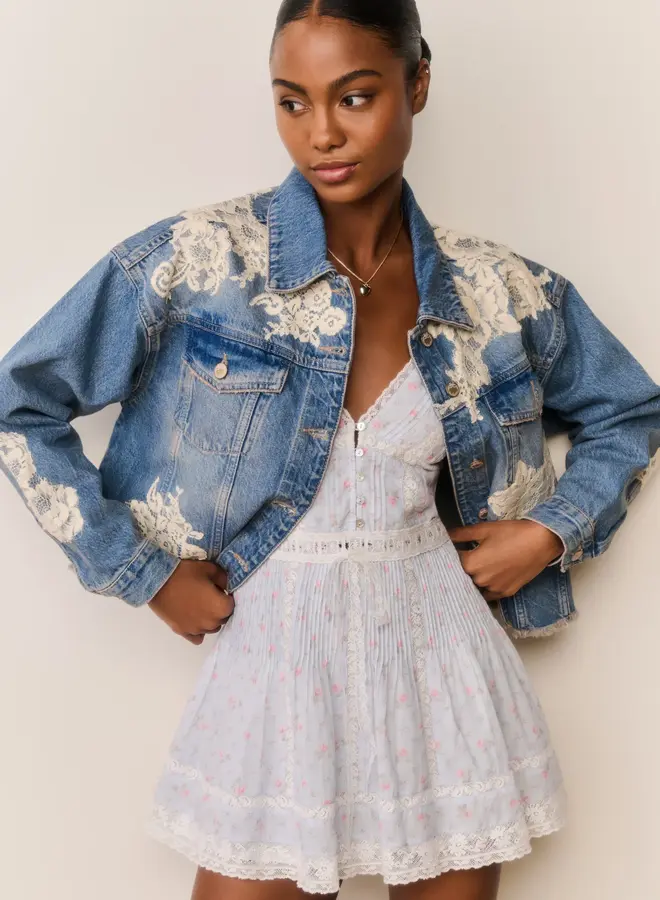 Love Shack Fancy- Amana Jacket- Faded Blue