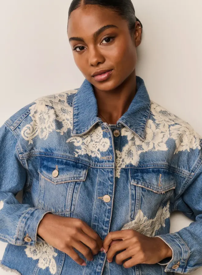 Love Shack Fancy- Amana Jacket- Faded Blue