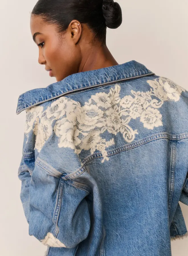 Love Shack Fancy- Amana Jacket- Faded Blue