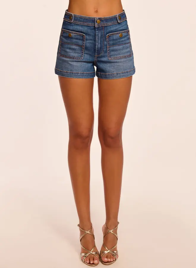 Ramy Brook- Gemma Mid-Rise Denim Mini Short- Medium Wash