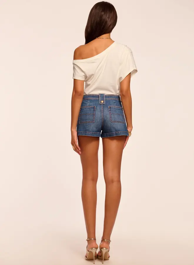 Ramy Brook- Gemma Mid-Rise Denim Mini Short- Medium Wash