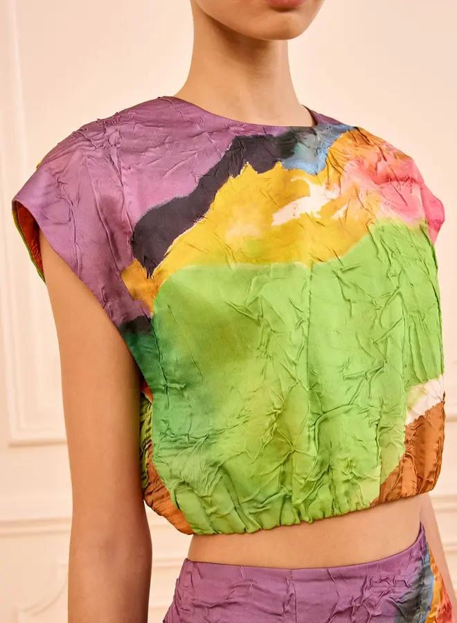 Ulla Johnson- Gisella Satin Crop Top- Nature Abhors A Vacuum
