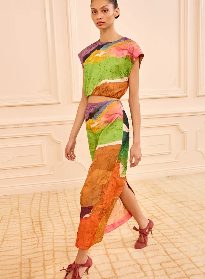 Ulla Johnson- Gisella Satin Crop Top- Nature Abhors A Vacuum