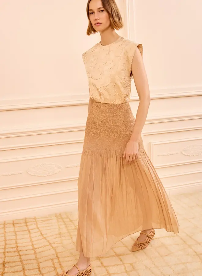 Ulla Johnson- Gisella Satin Crop Top- Driftwood