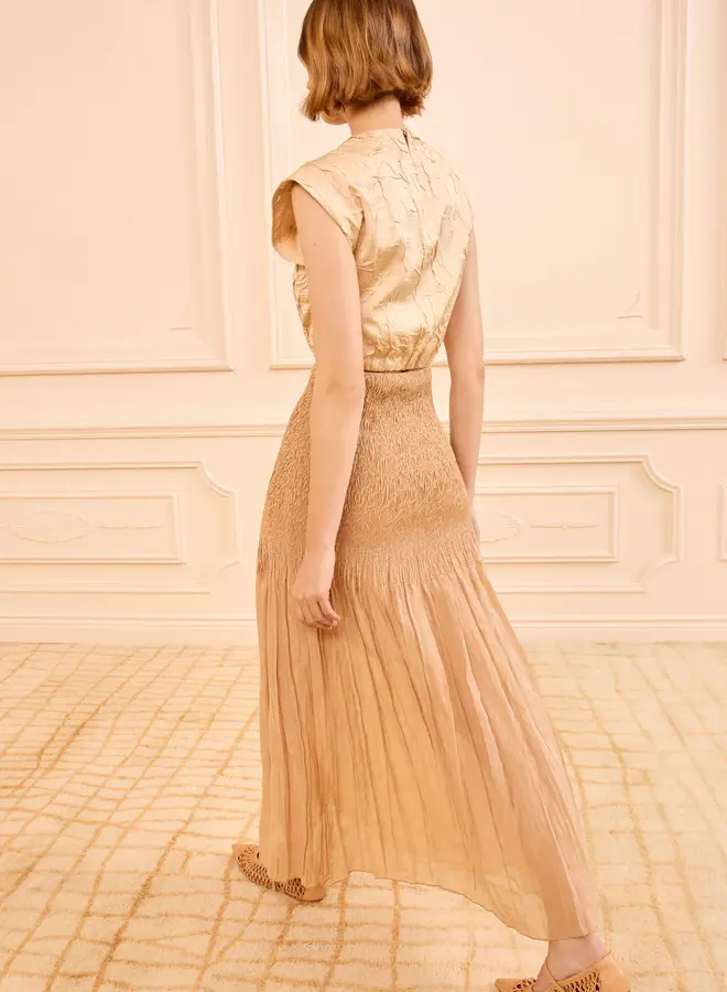 Ulla Johnson- Gisella Satin Crop Top- Driftwood