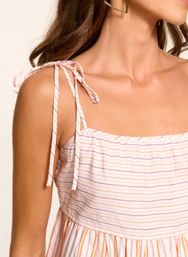 Ramy Brook- Lacie Dress- Sunset Orange Stripe Combo