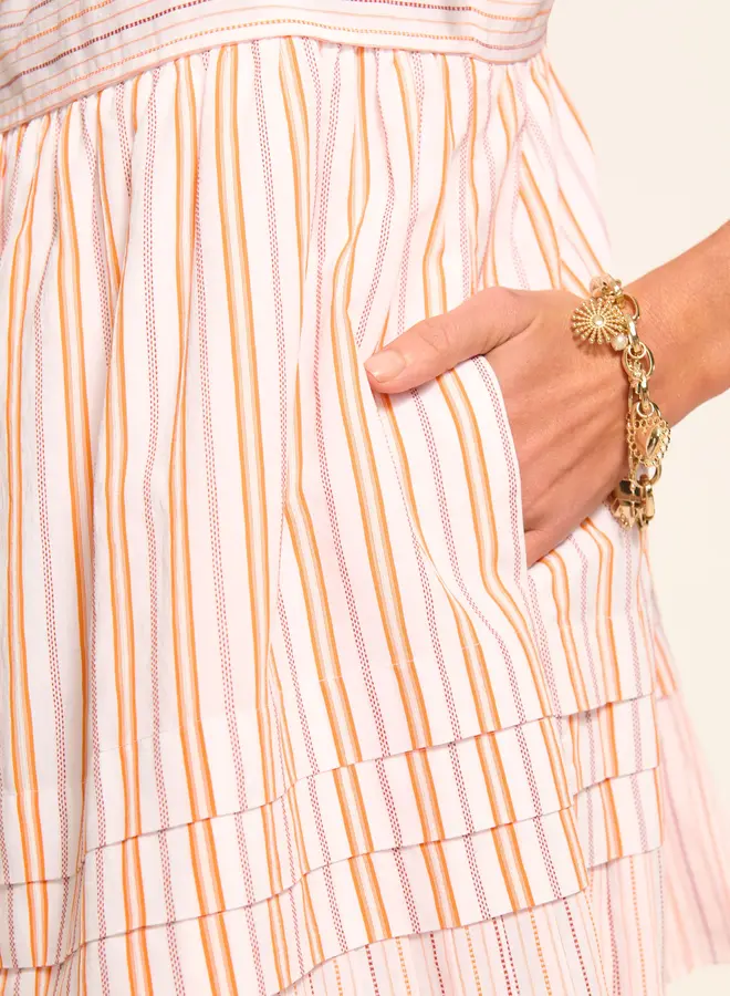 Ramy Brook- Lacie Dress- Sunset Orange Stripe Combo