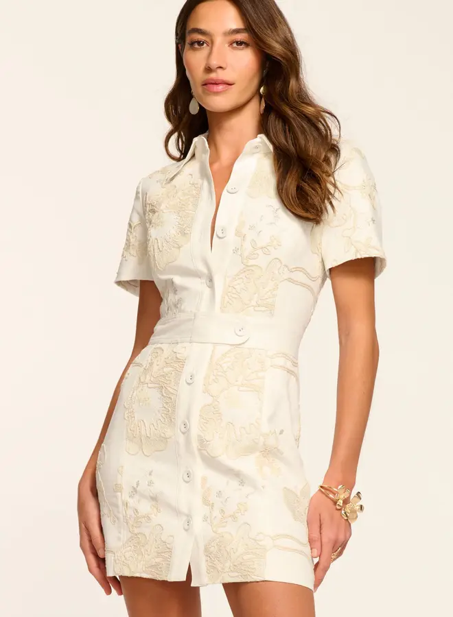 Ramy Brook- Embroidered Shannon Dress- White