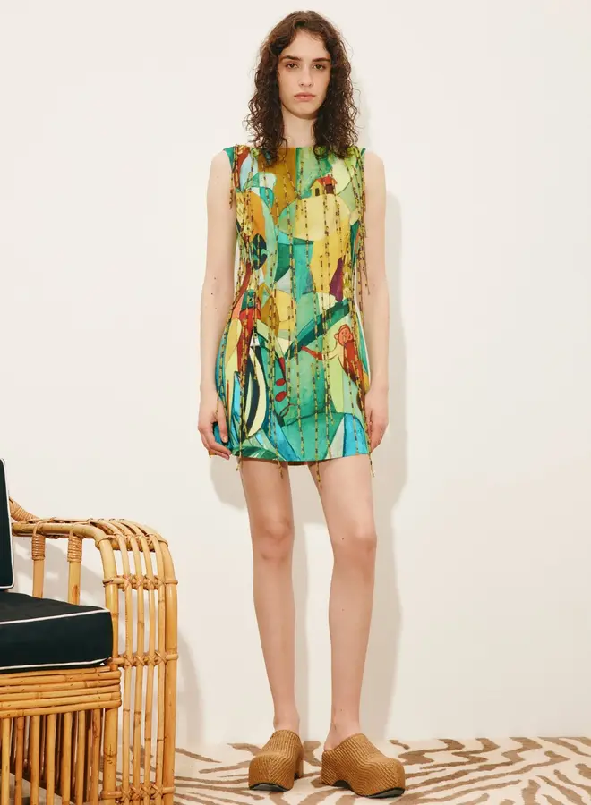 Alemais- MOKSHINI BEADED FRINGE MINI  DRESS