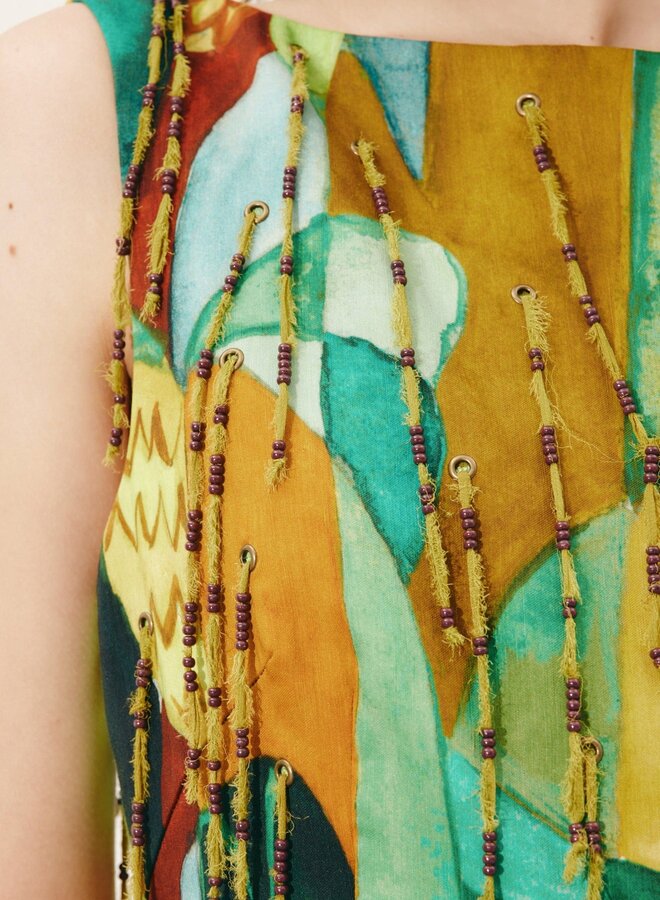 Alemais- MOKSHINI BEADED FRINGE MINI  DRESS