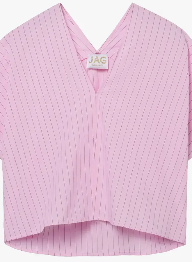 JAG- Jewel Cropped- Pink/brown stripe