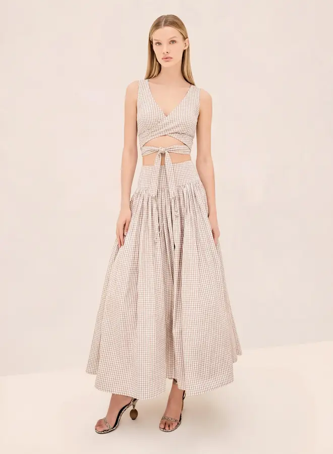 Alexis- Lex Top- Tan/White