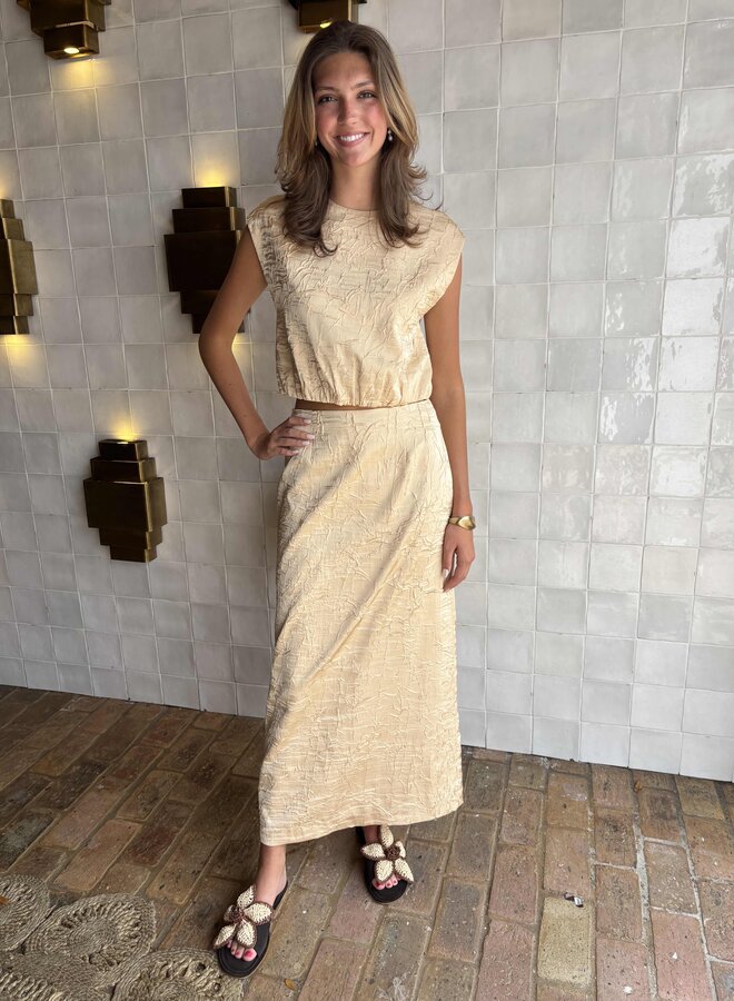 Ulla Johnson- Inez Satin Pencil Skirt- Driftwood