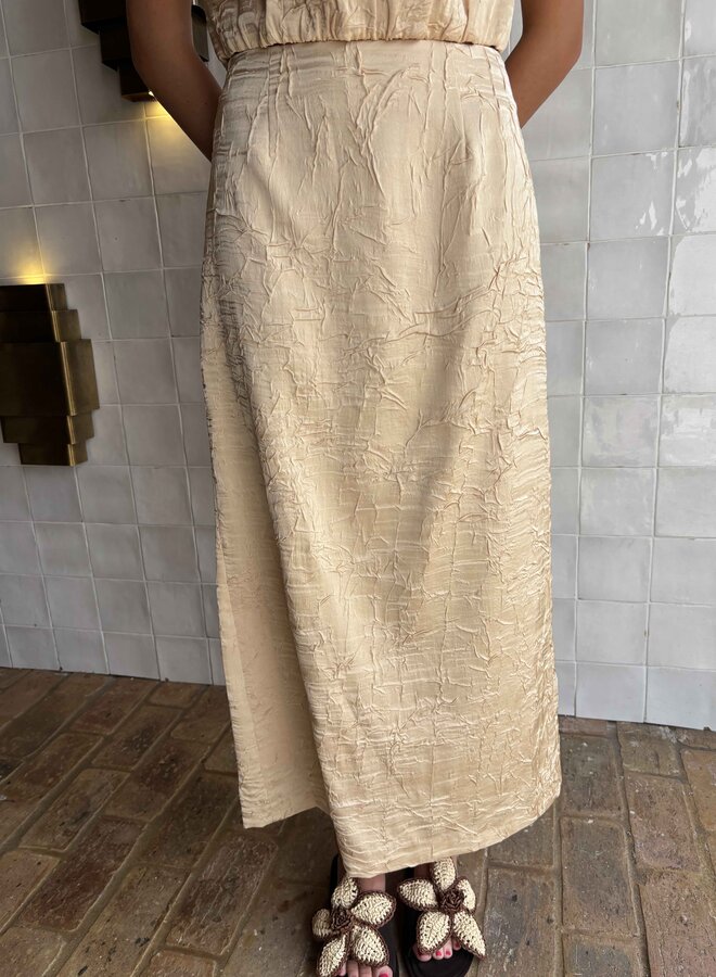 Ulla Johnson- Inez Satin Pencil Skirt- Driftwood