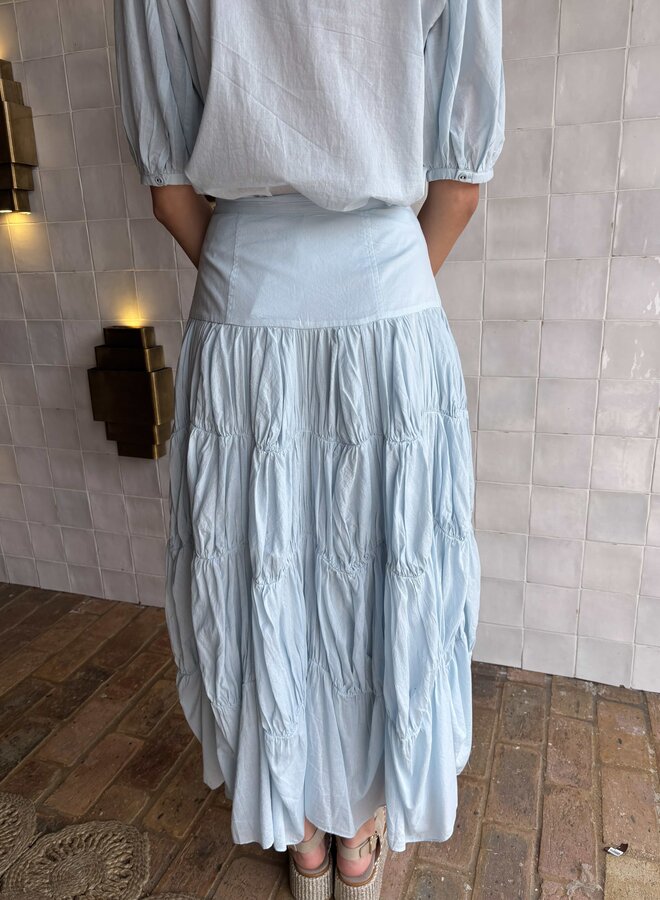 Ulla Johnson- Davina Drop Waist Maxi Skirt- Adriatic