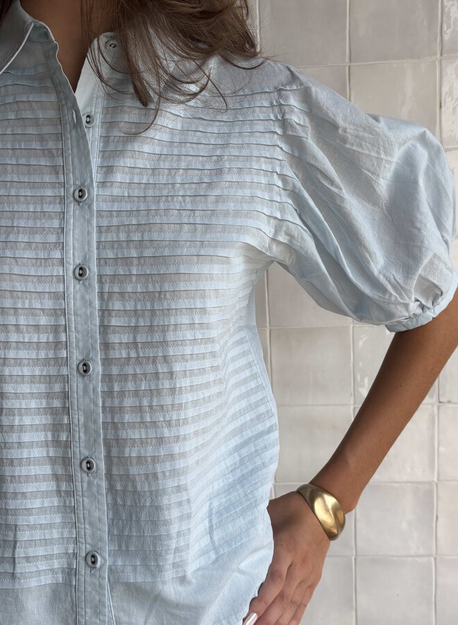 Ulla Johnson- Cordelia SS Button Up Top- Adriatic