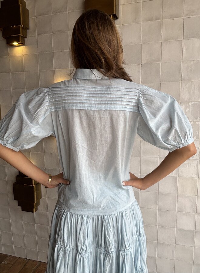 Ulla Johnson- Cordelia SS Button Up Top- Adriatic