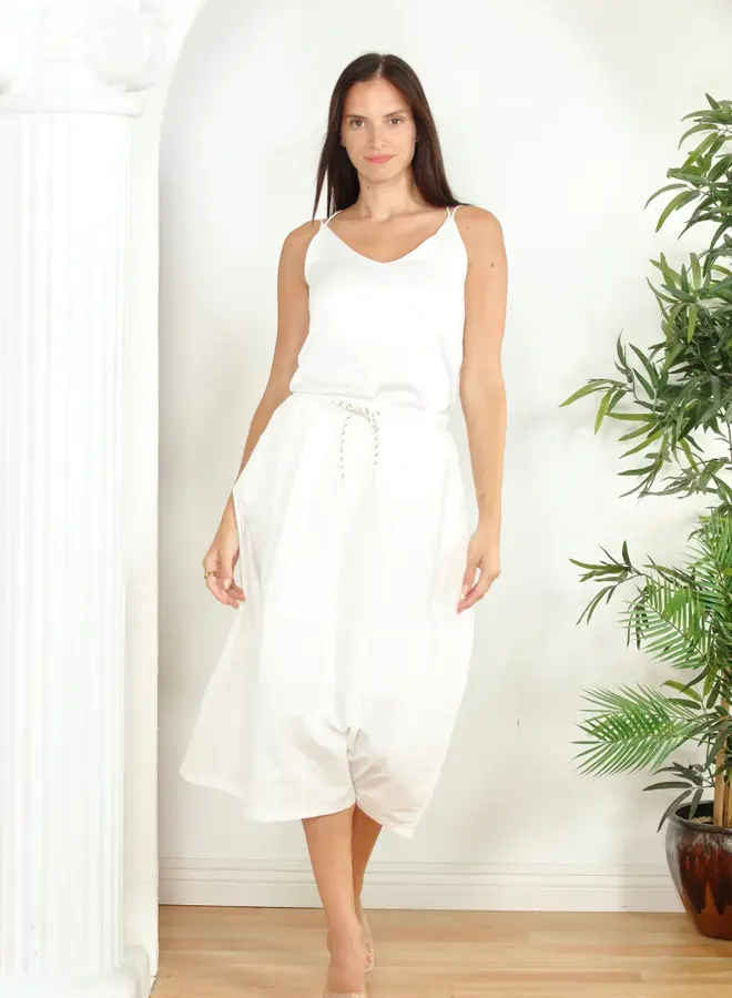 Zero Degrees Celsius- Drawstring Skirt- White