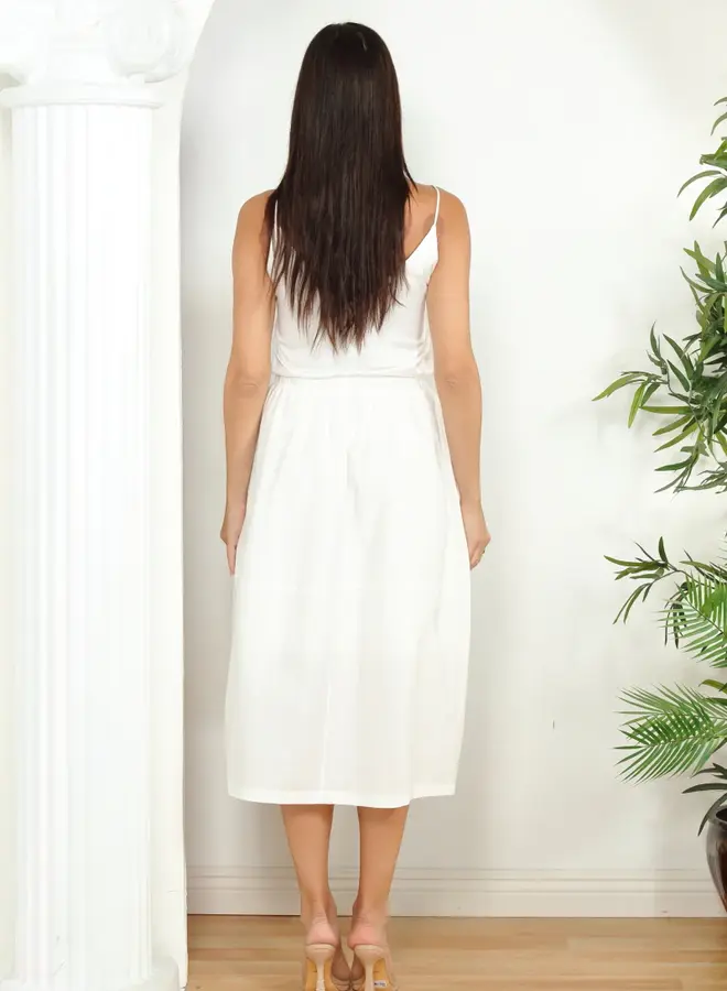 Zero Degrees Celsius- Drawstring Skirt- White