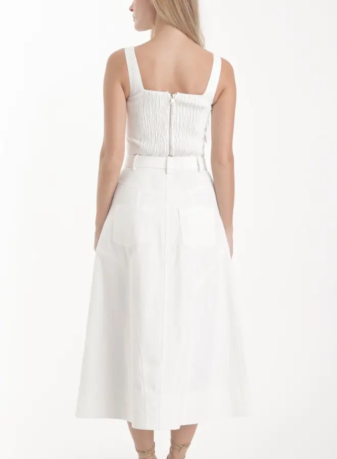 Karina Grimaldi- Saro Denim Top- White