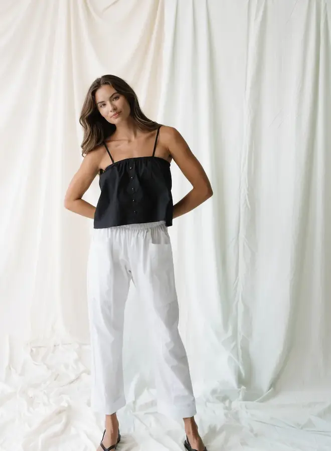 Natalie Busby- Utility Slouch Pant - White