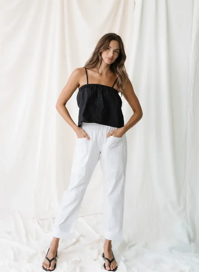 Natalie Busby- Utility Slouch Pant - White
